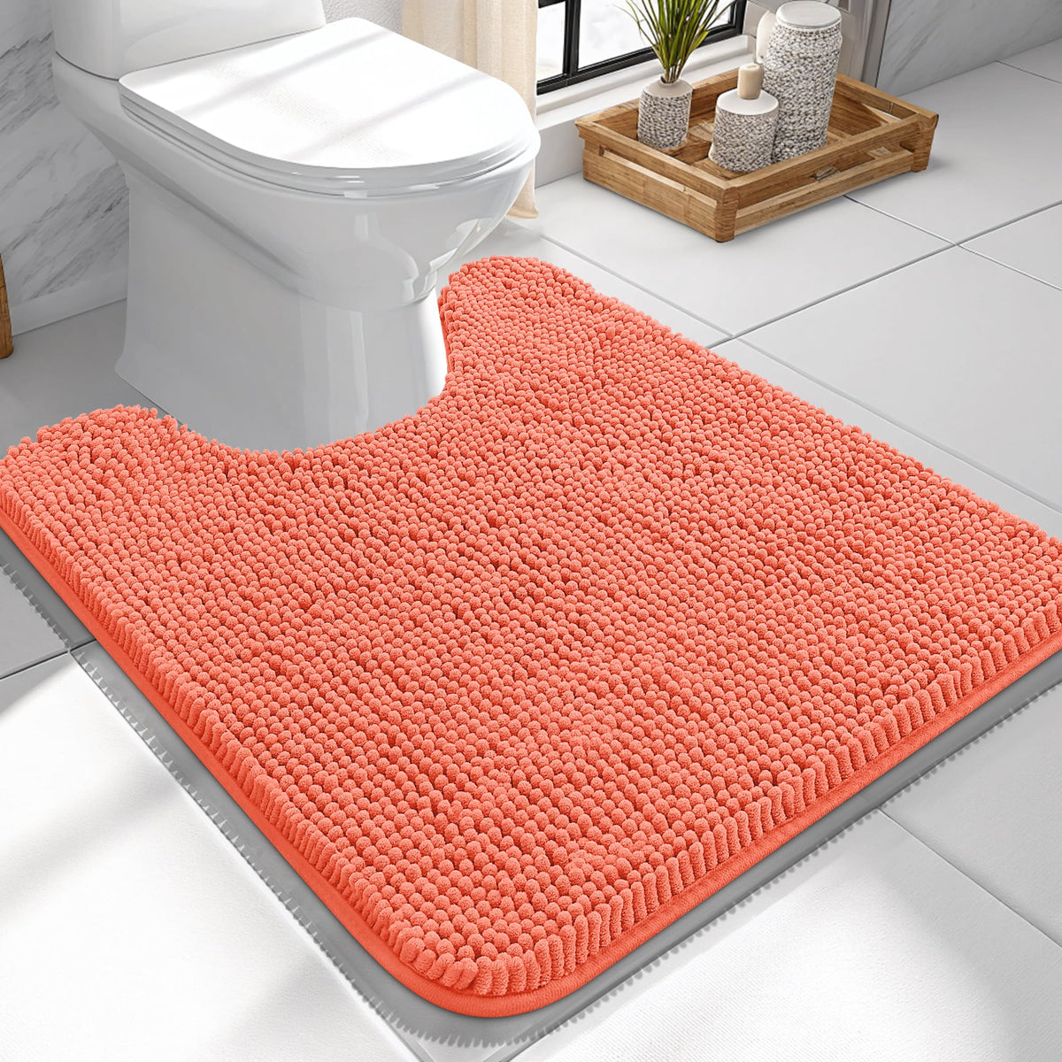 OLANLY Extra-Soft Absorbent Chenille Bathroom Rug Mat