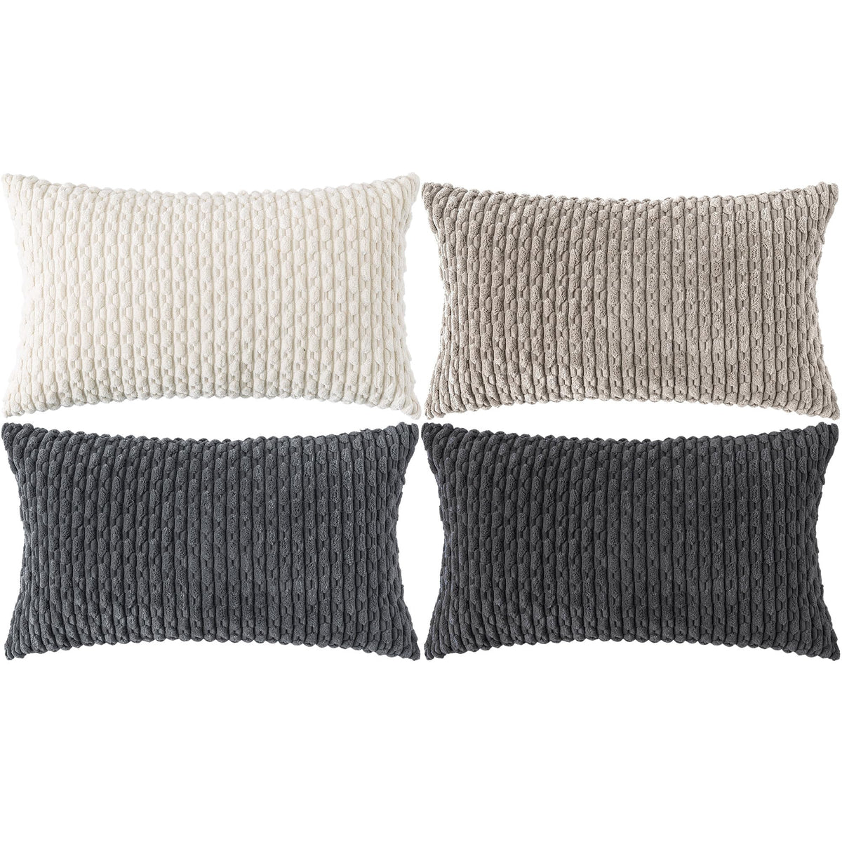 Cozoomy Set of 4 Corduroy Decorative Pillow Covers