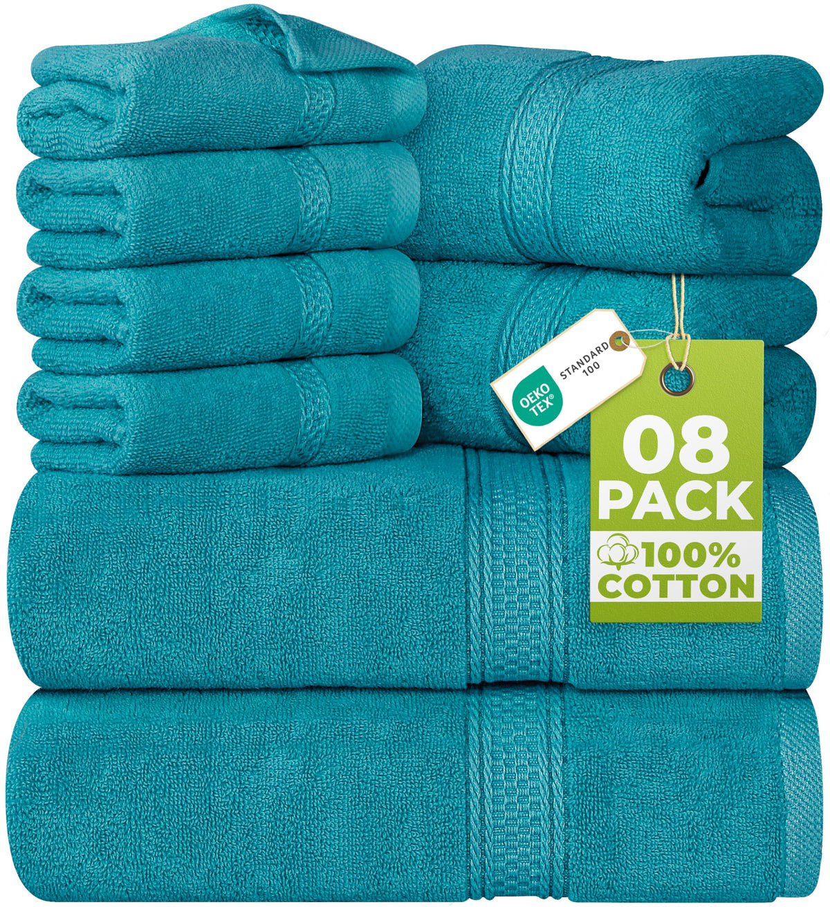 Utopia Towels 8-Piece 600 GSM Cotton Bathroom Towel Set