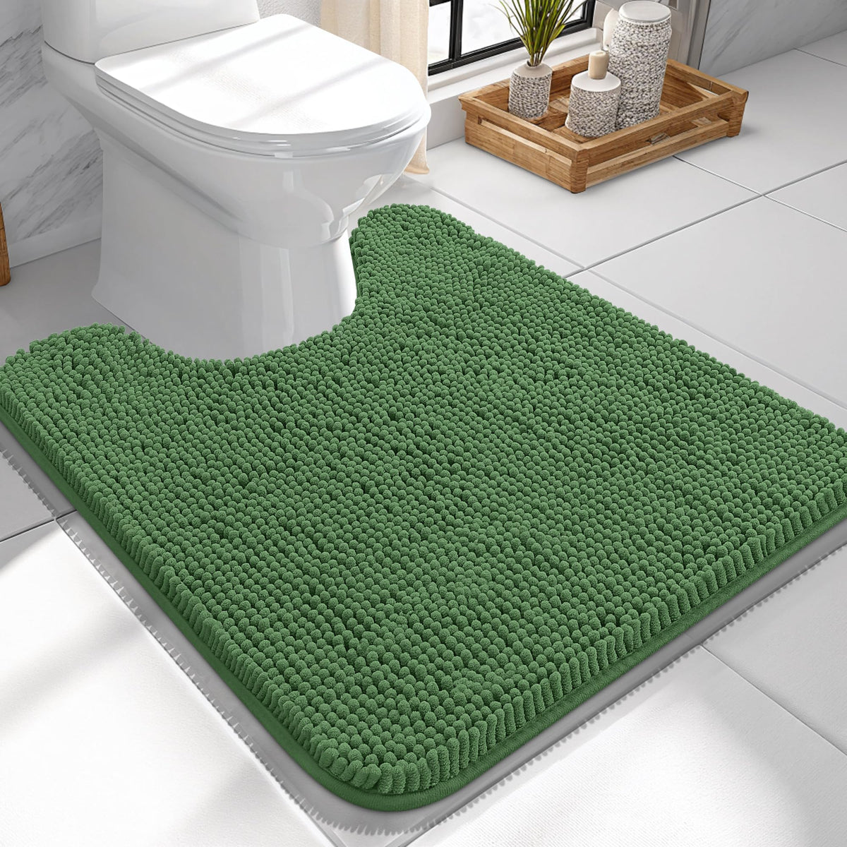 OLANLY Extra-Soft Absorbent Chenille Bathroom Rug Mat