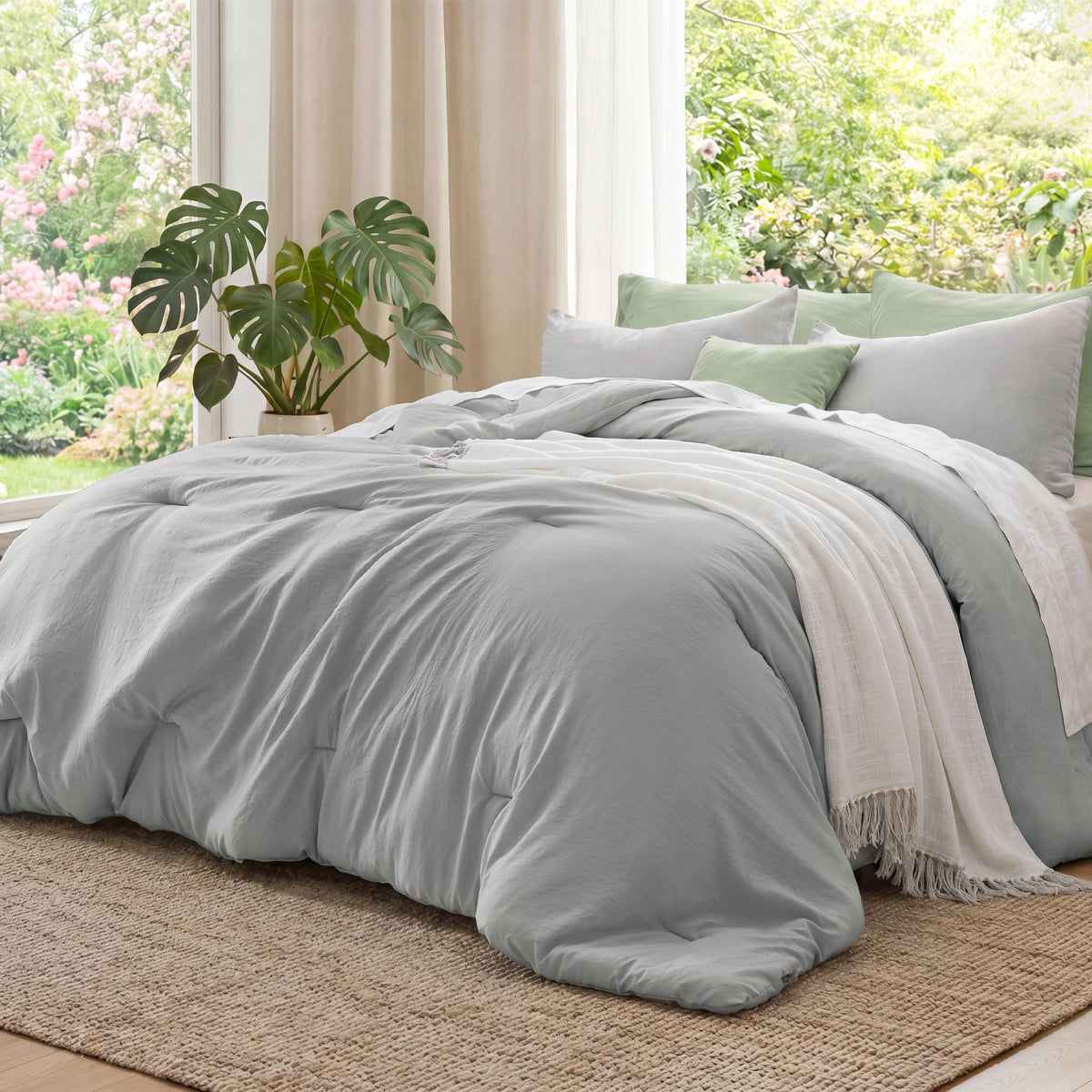 Bedsure Comforter Set Prewashed Soft Bedding Set 3Pcs