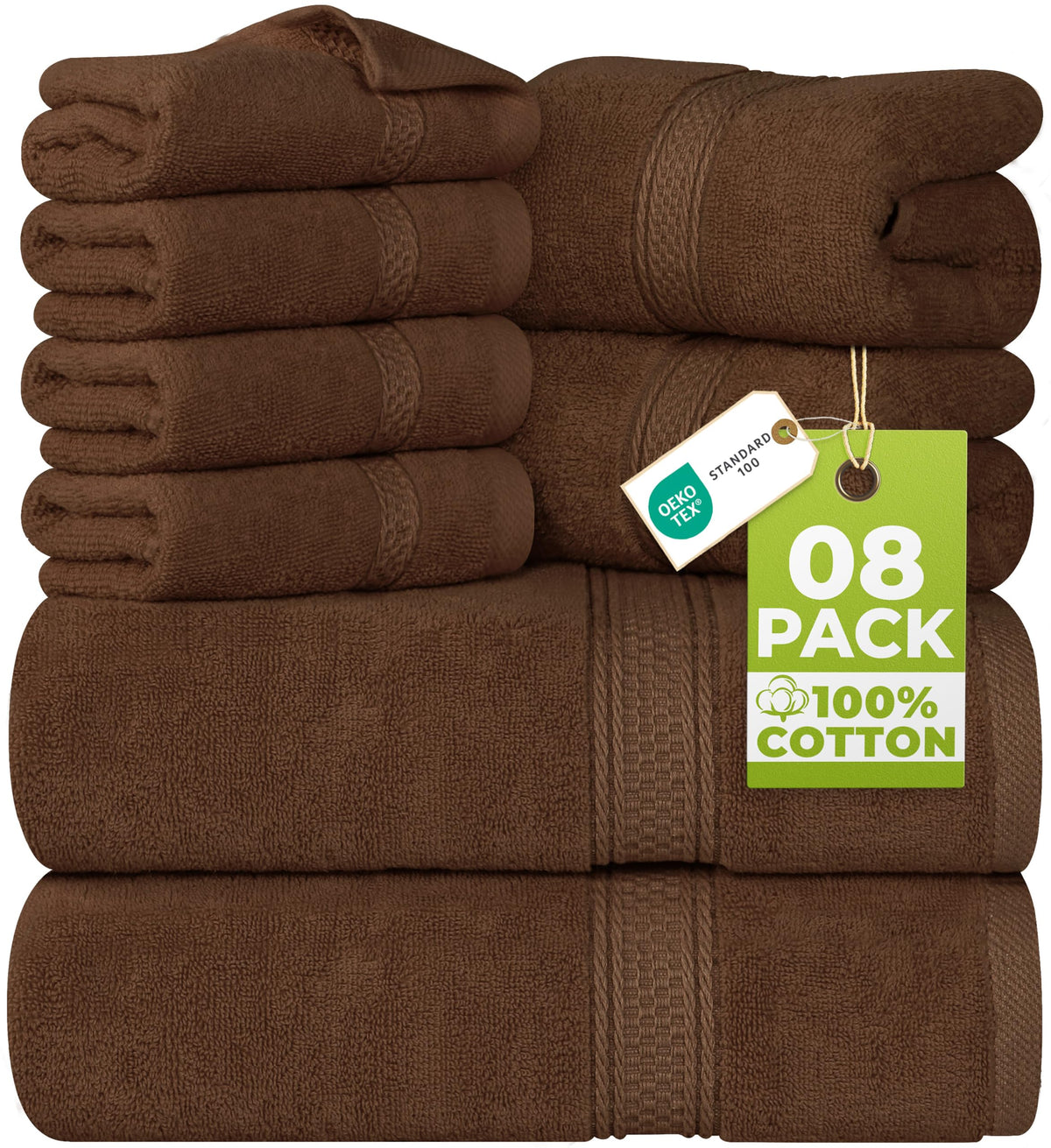 Utopia Towels 8-Piece 600 GSM Cotton Bathroom Towel Set