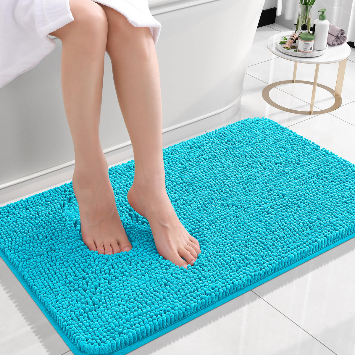 OLANLY Extra-Soft Absorbent Chenille Bathroom Rug Mat