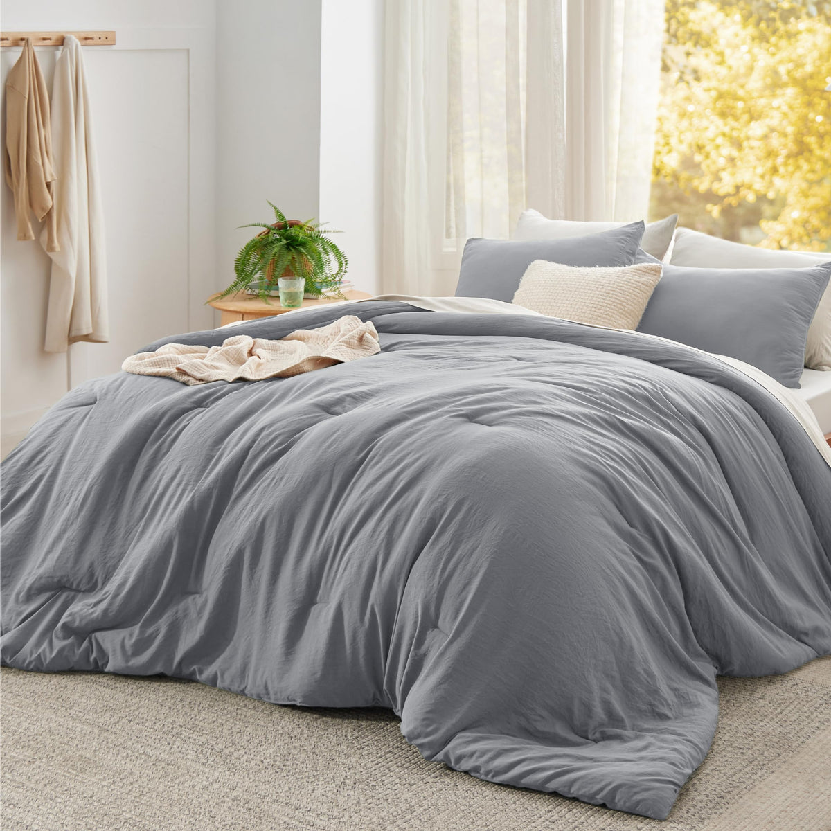 Bedsure Comforter Set Prewashed Soft Bedding Set 3Pcs