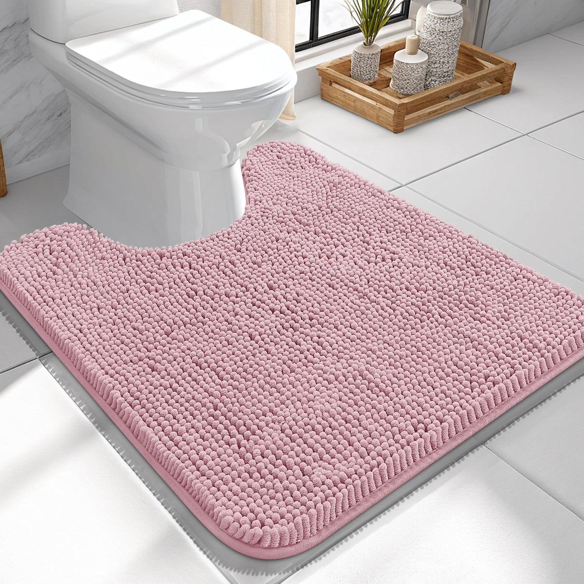 OLANLY Extra-Soft Absorbent Chenille Bathroom Rug Mat