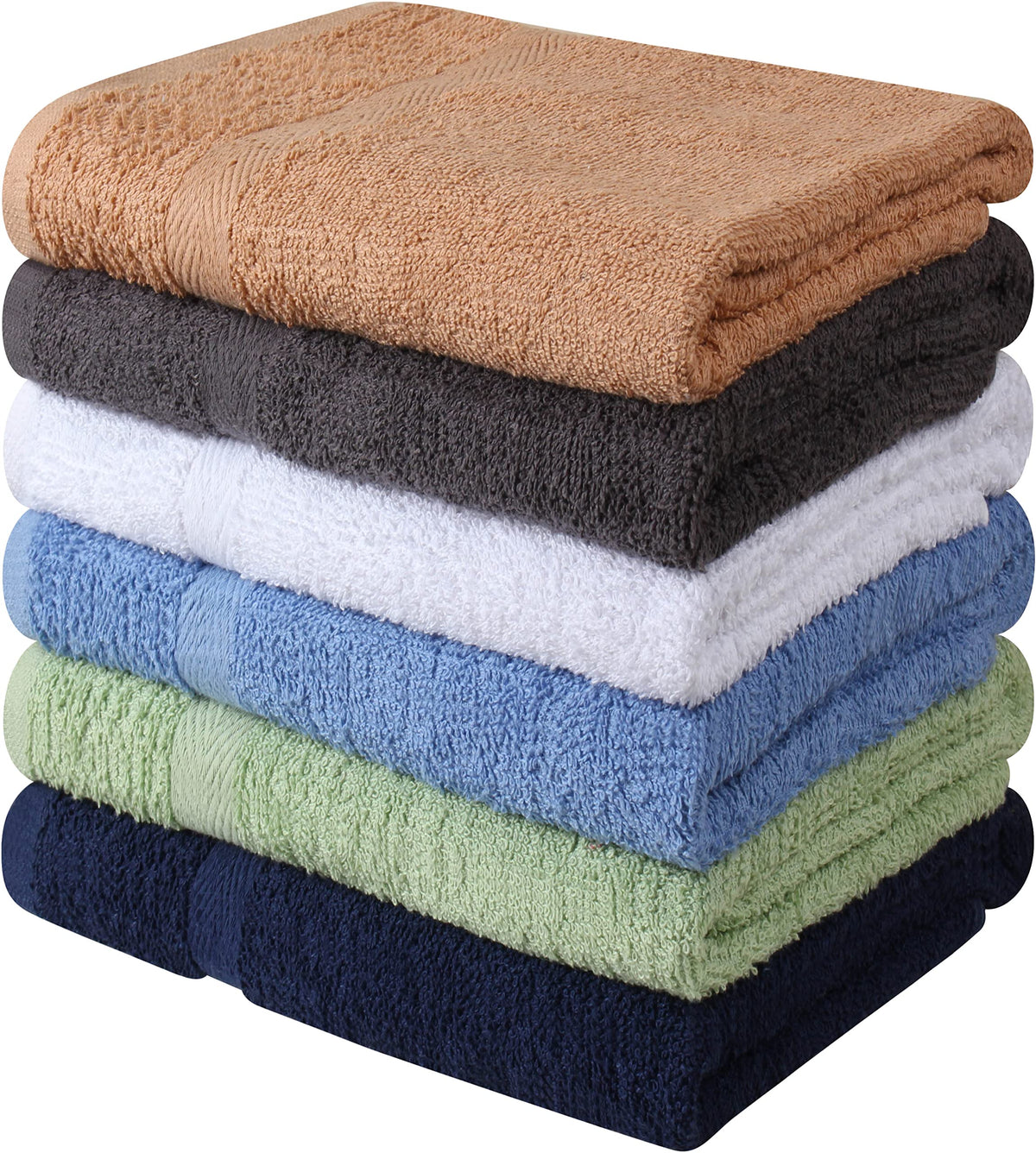 Towel and Linen Mart 100% Cotton White 6 Pack Bath Towel Set, Quick Dry, Super Absorbent, Light Weight, Soft Feel for Hotel, Spa and Bathroom (27 X 54)