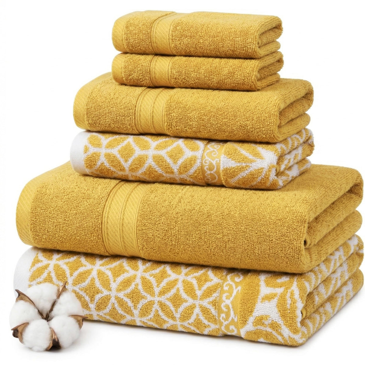Modern Threads 6-Piece Reversible Cotton Bath Towel Set
