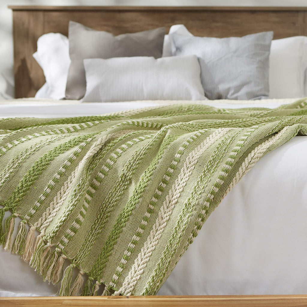 DII Braided Striped Decorative Throw Blanket