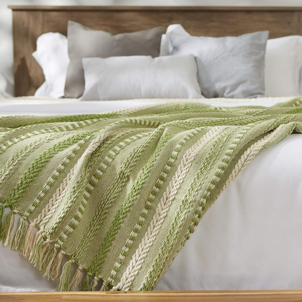 DII Braided Striped Decorative Throw Blanket