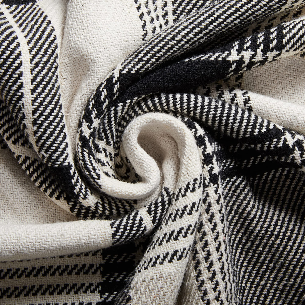 Americanflat 50x60 Throw Blanket - Soft and Breathable Cotton Throw Blanket for Couch, Bed, Chair - Decorative Blankets Perfect for Home, Office, or Outdoor Use - Cream Herringbone Design