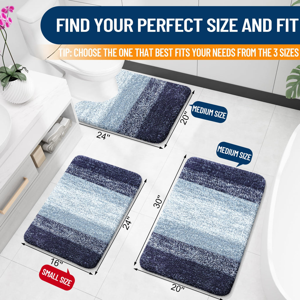 OLANLY Bathroom Rugs Mat, Extra Soft Absorbent Microfiber Bath Rugs