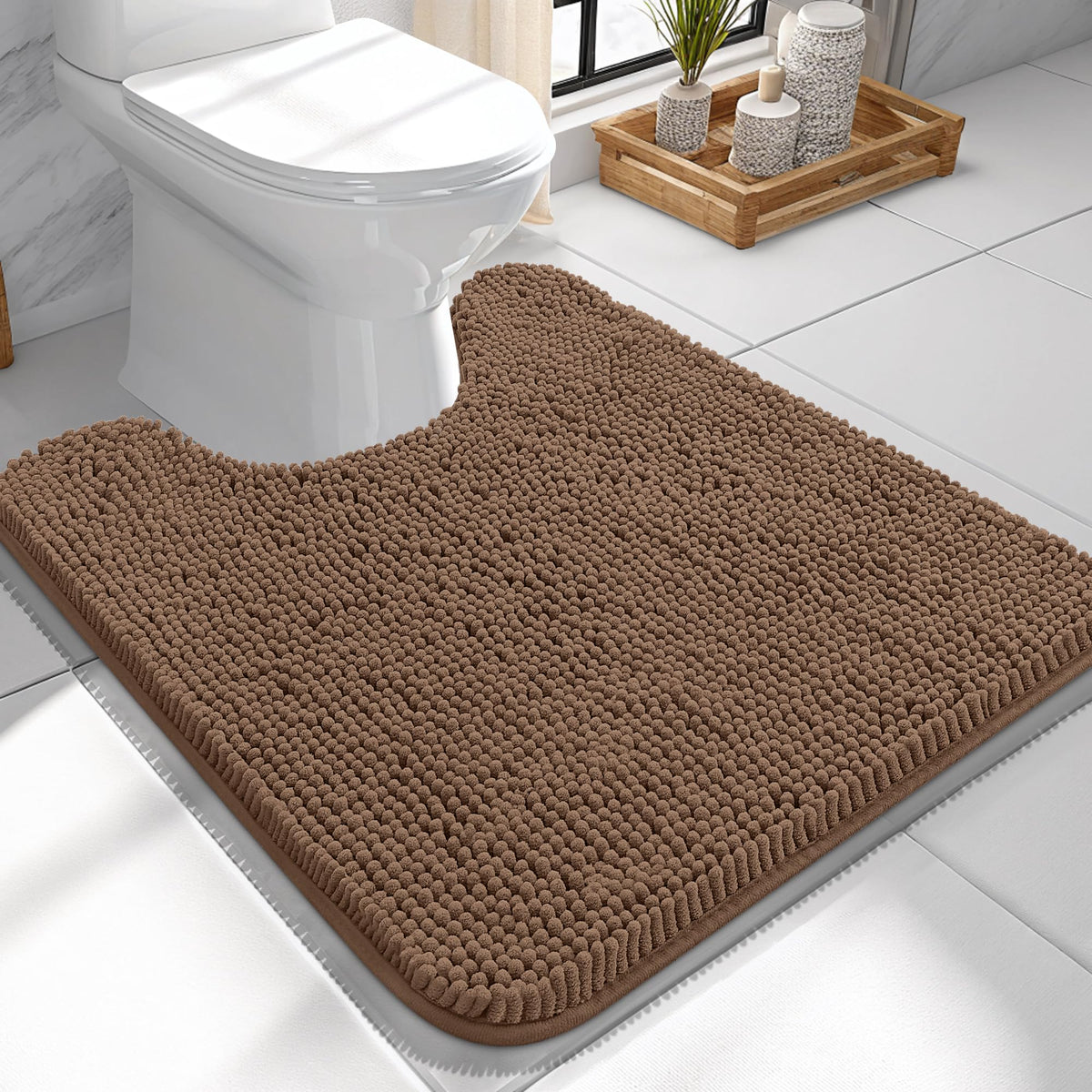 OLANLY Extra-Soft Absorbent Chenille Bathroom Rug Mat