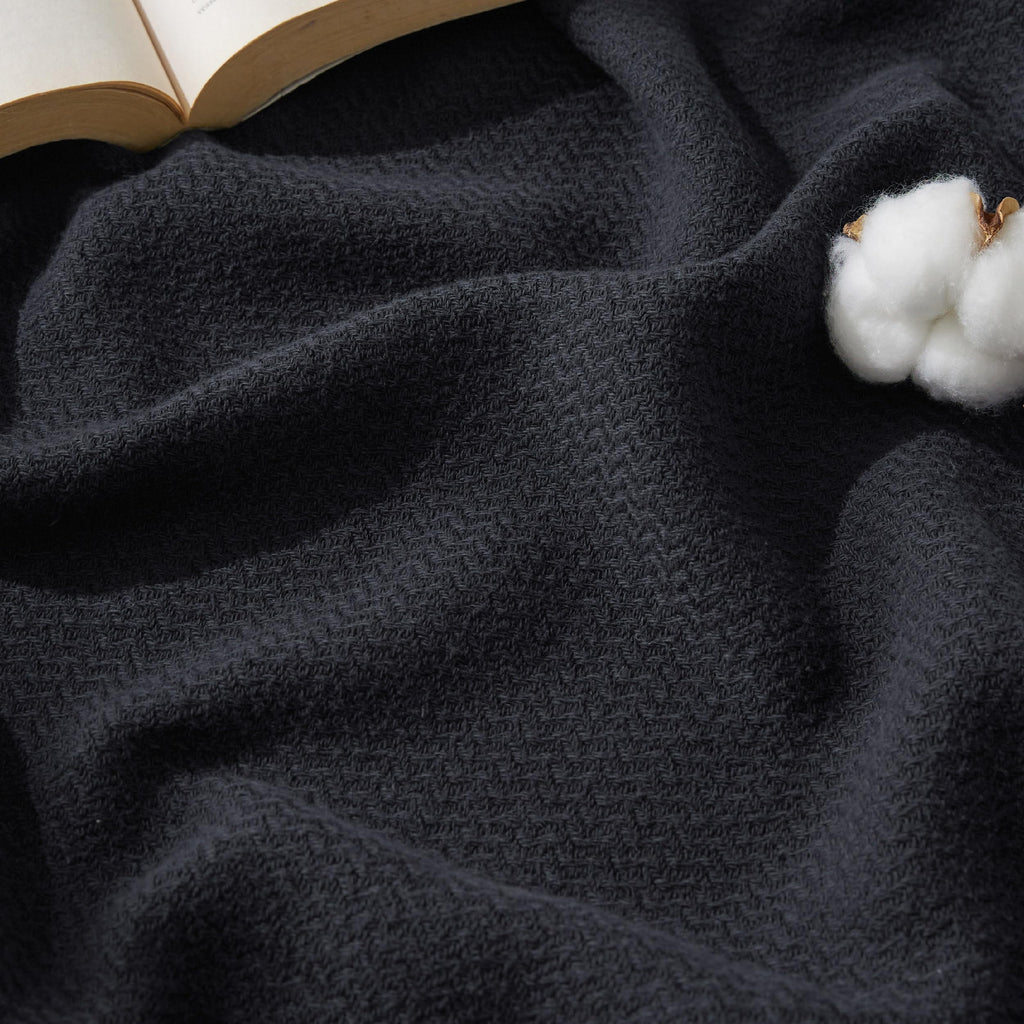 Bedsure 100% Cotton Blanket, Herringbone Weave