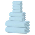 Tens Towels Pack of 8 Towels Set, 2 Extra Large Bath, 2 Hand, 4 Washcloths, 100% Cotton, Lighter Weight, Quicker to Dry, Super Absorbent, Perfect for Bathroom