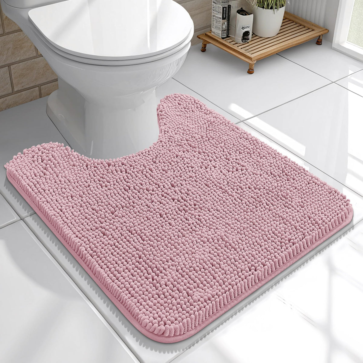 OLANLY Extra-Soft Absorbent Chenille Bathroom Rug Mat