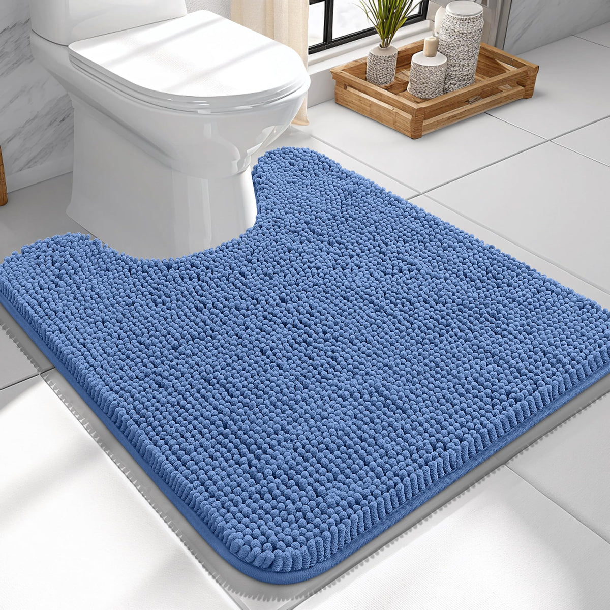OLANLY Extra-Soft Absorbent Chenille Bathroom Rug Mat