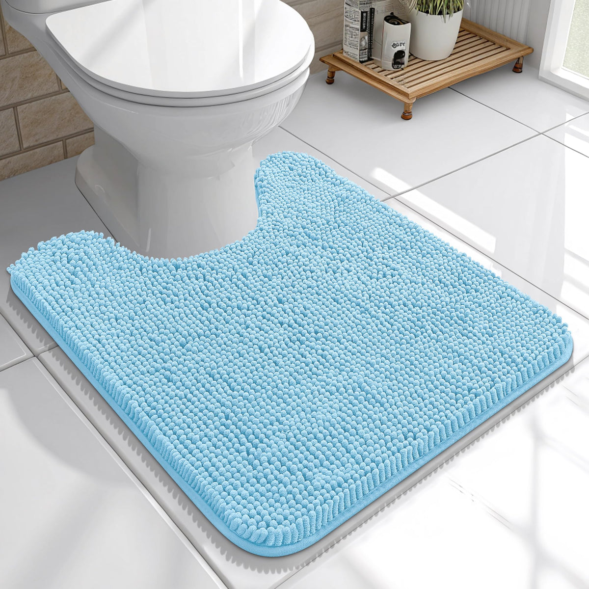 OLANLY Extra-Soft Absorbent Chenille Bathroom Rug Mat
