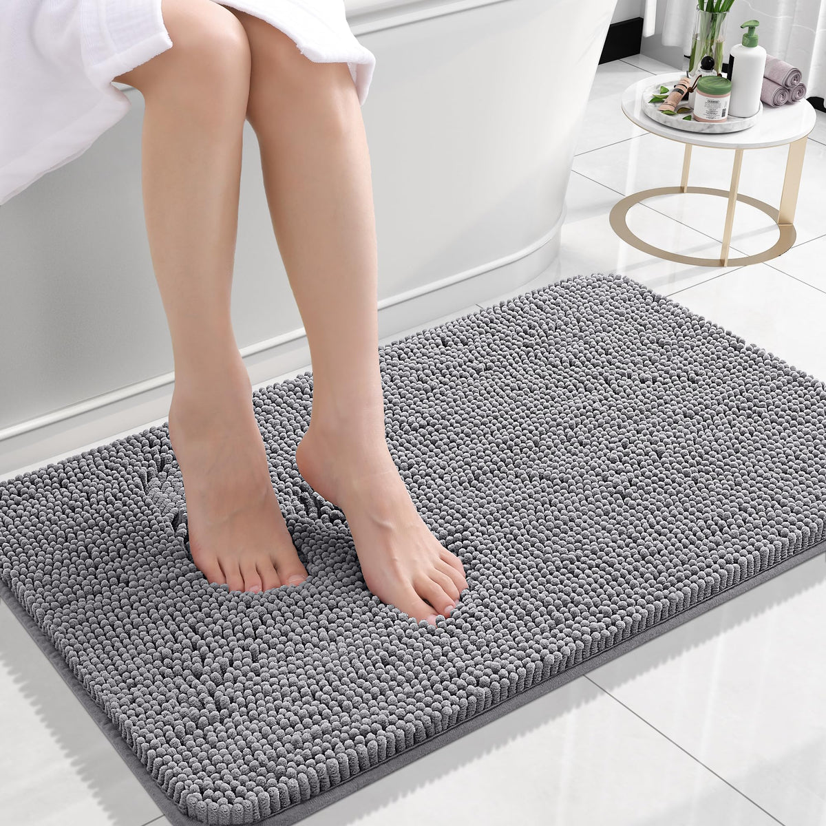 OLANLY Extra-Soft Absorbent Chenille Bathroom Rug Mat