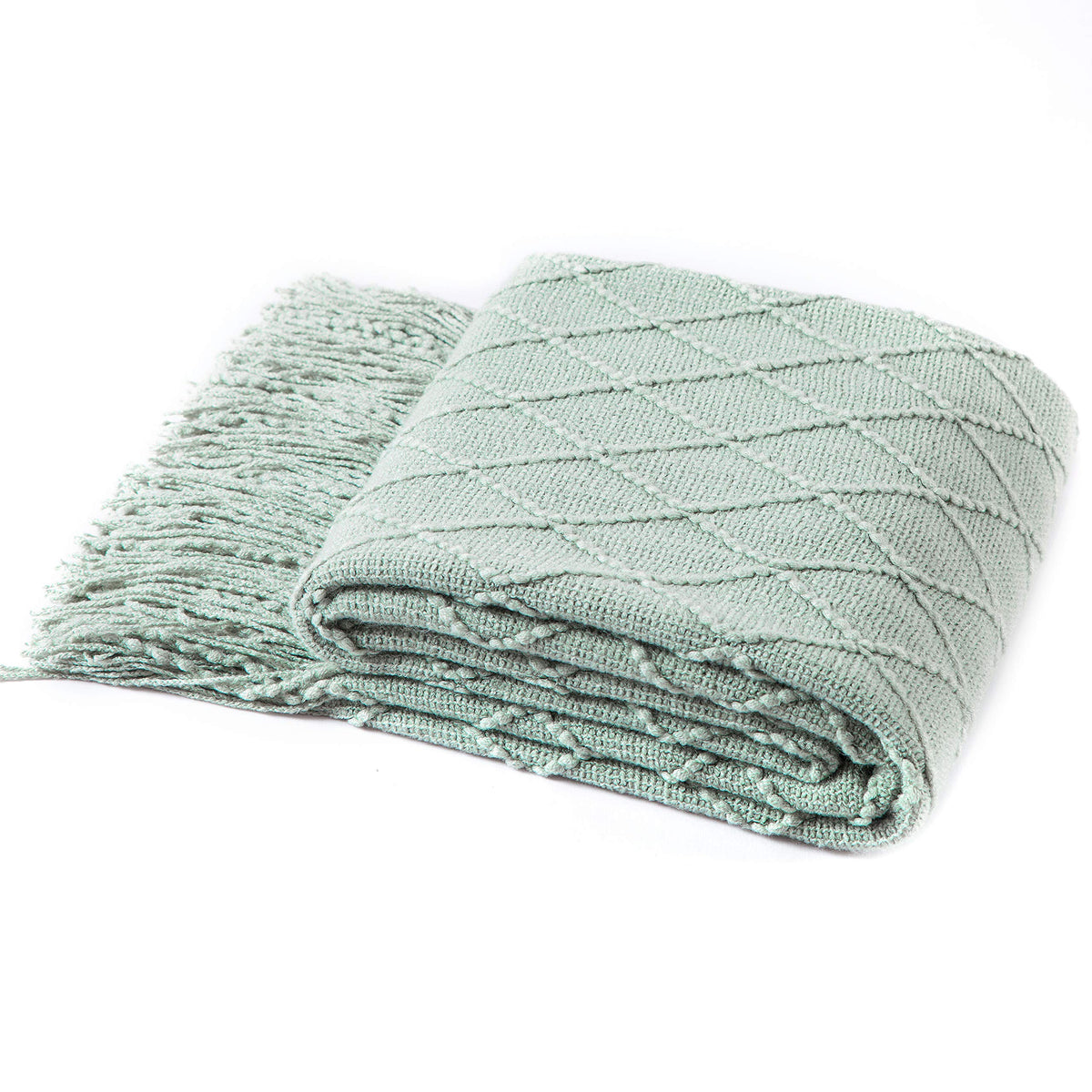 Homiest Decorative Knitted Throw Blanket with Fringe Soft & Cozy Tassel Blanket for Couch Sofa Bed