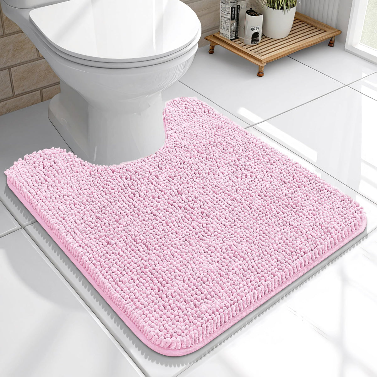 OLANLY Extra-Soft Absorbent Chenille Bathroom Rug Mat