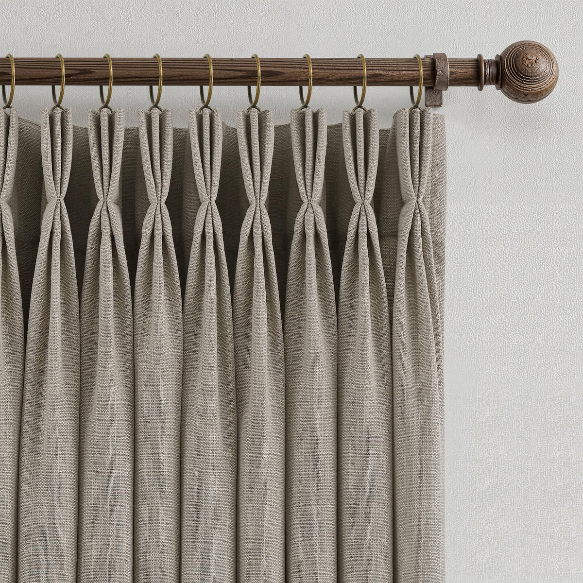 Triple Pinch-Pleated Light-Filtering Linen Curtains