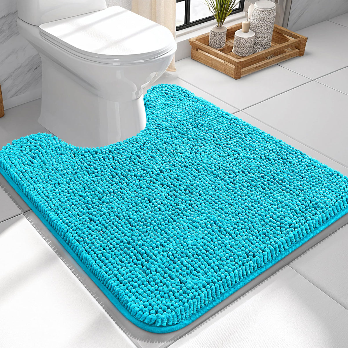 OLANLY Extra-Soft Absorbent Chenille Bathroom Rug Mat