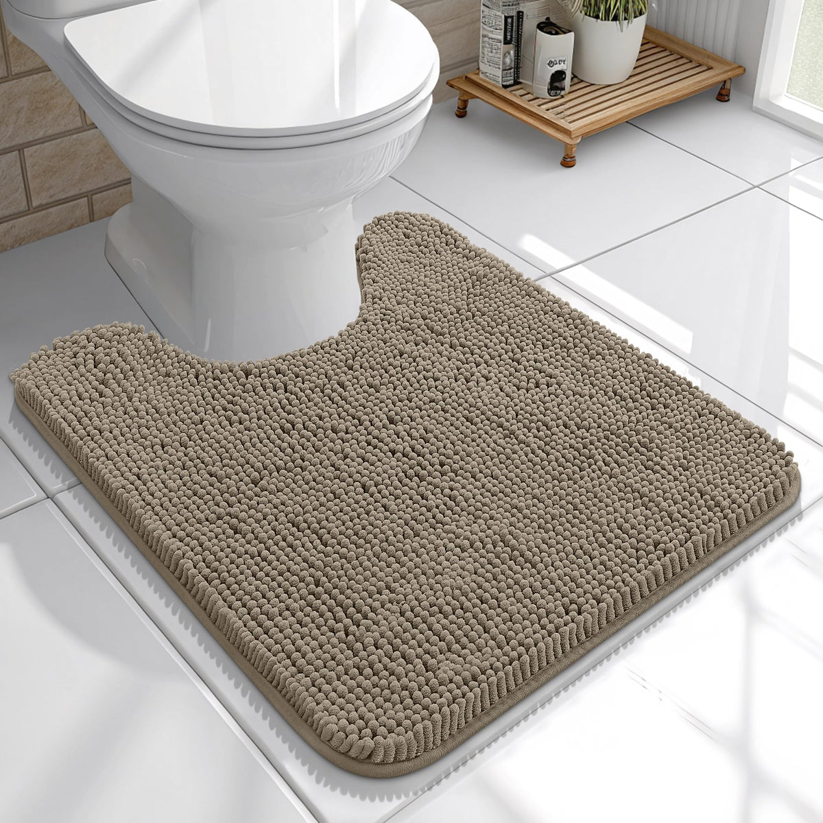 OLANLY Extra-Soft Absorbent Chenille Bathroom Rug Mat