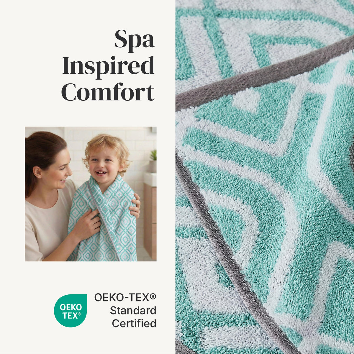 Modern Threads 6 Piece Bath Towel Set – Bathroom Set with 2 Bath Towels, 2 Hand Towels, and 2 Wash Cloths – 100% Cotton, Super Absorbent & Extra Soft – Reversible Pattern
