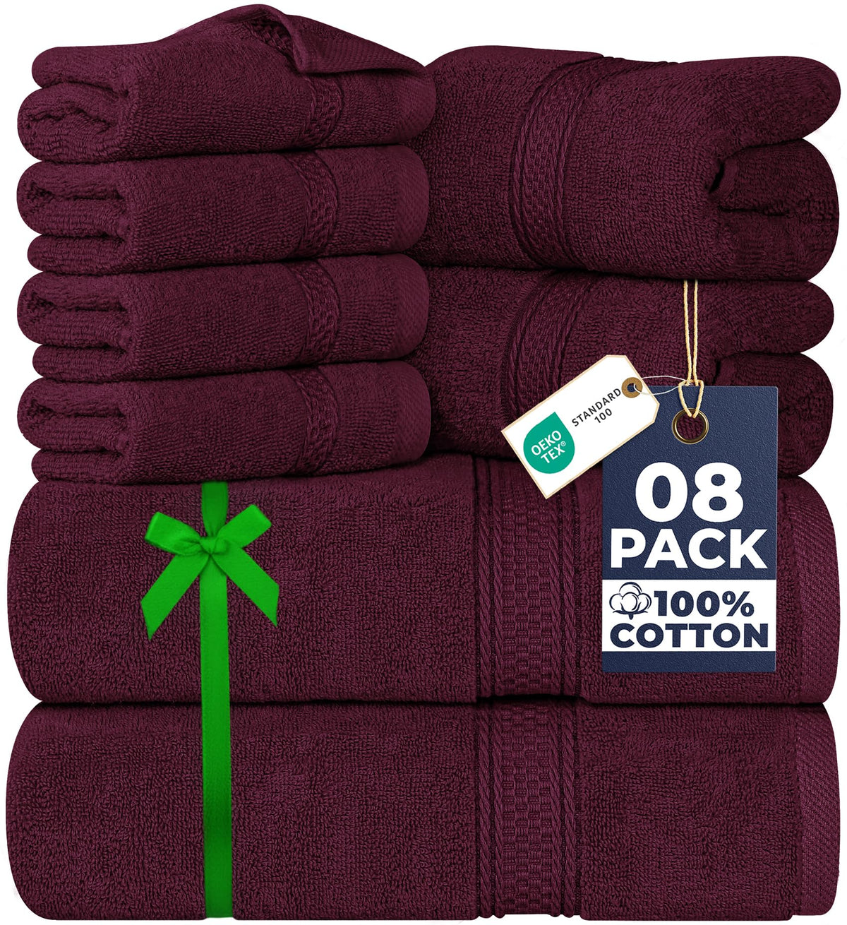 Utopia Towels 8-Piece 600 GSM Cotton Bathroom Towel Set