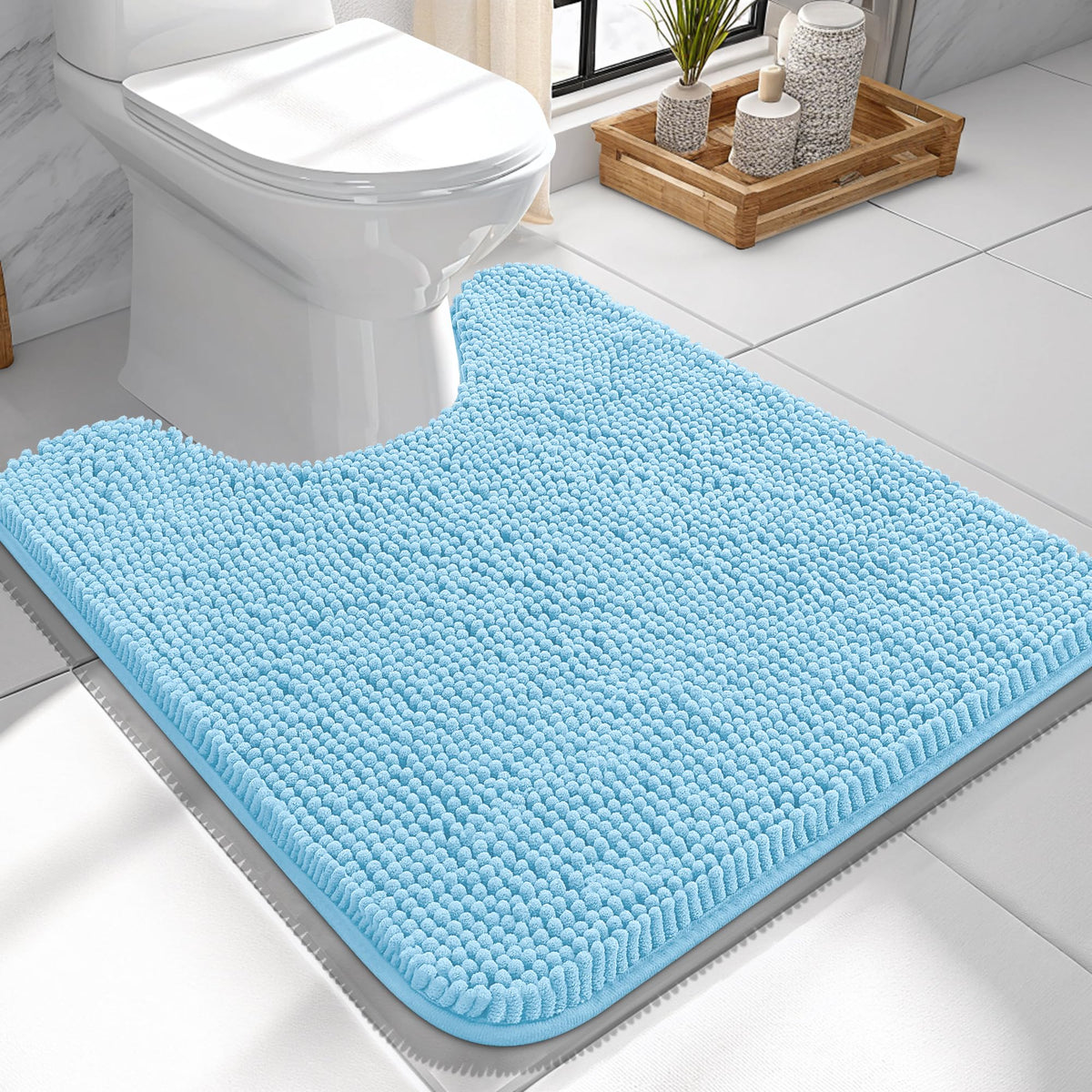 OLANLY Extra-Soft Absorbent Chenille Bathroom Rug Mat