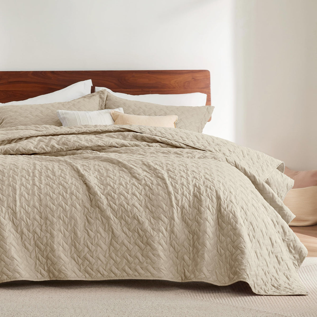 Bedsure Lightweight Basket-Weave Quilt Bedspread Set