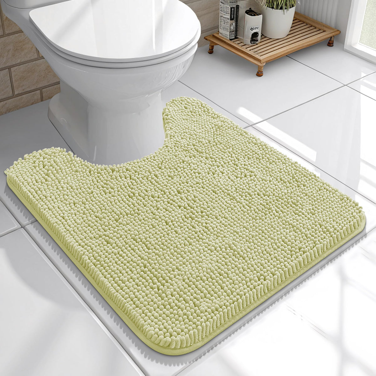 OLANLY Extra-Soft Absorbent Chenille Bathroom Rug Mat