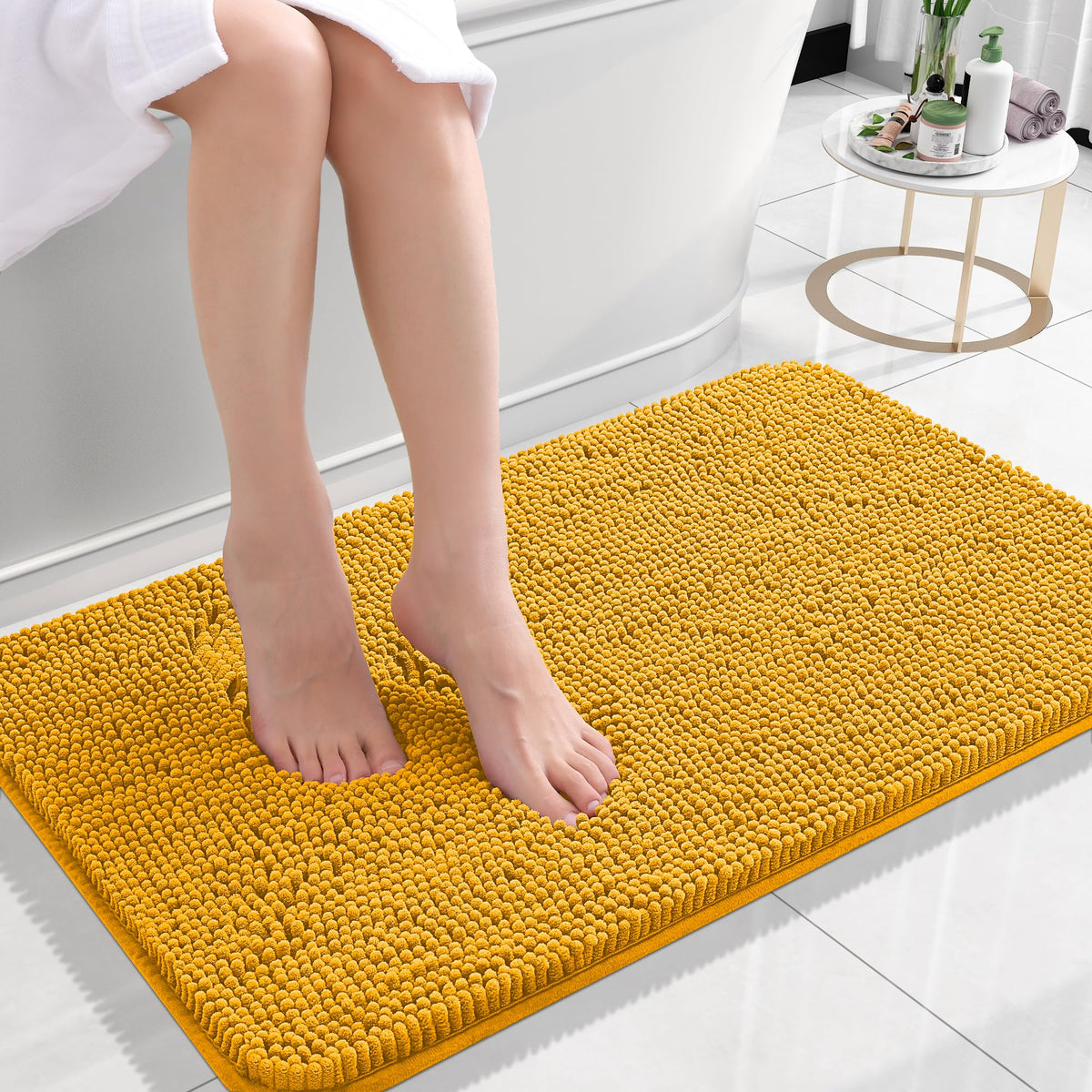 OLANLY Extra-Soft Absorbent Chenille Bathroom Rug Mat