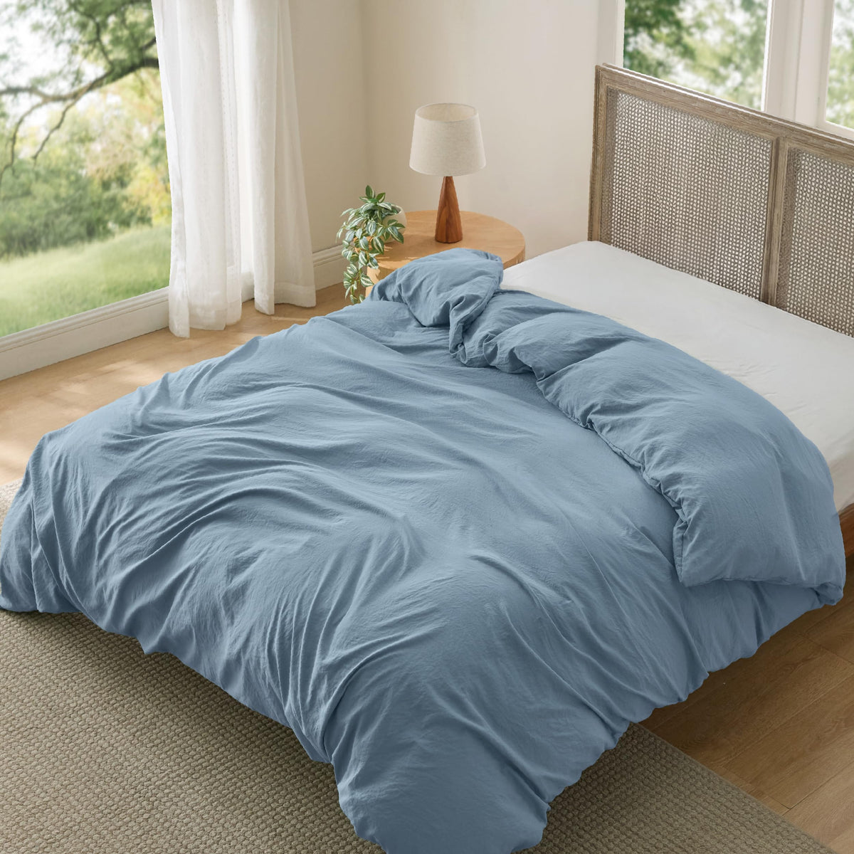 Bedsure Soft Prewashed Duvet Cover Set with Zipper Closure and Pillow Covers, Comforter Not Included