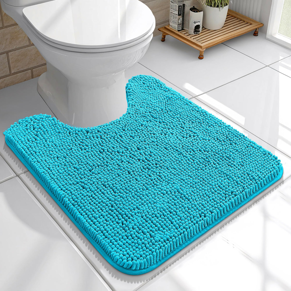 OLANLY Extra-Soft Absorbent Chenille Bathroom Rug Mat