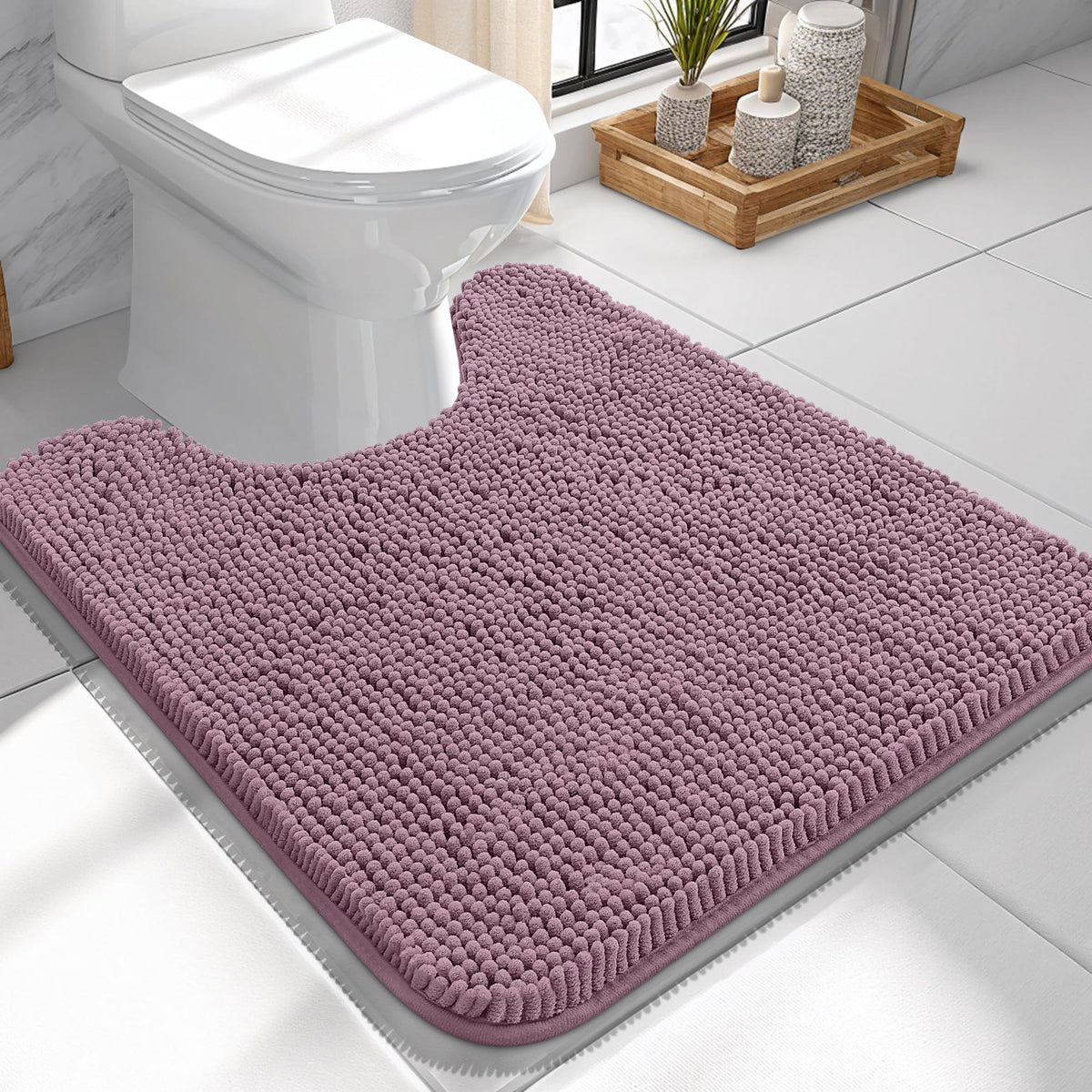 OLANLY Extra-Soft Absorbent Chenille Bathroom Rug Mat