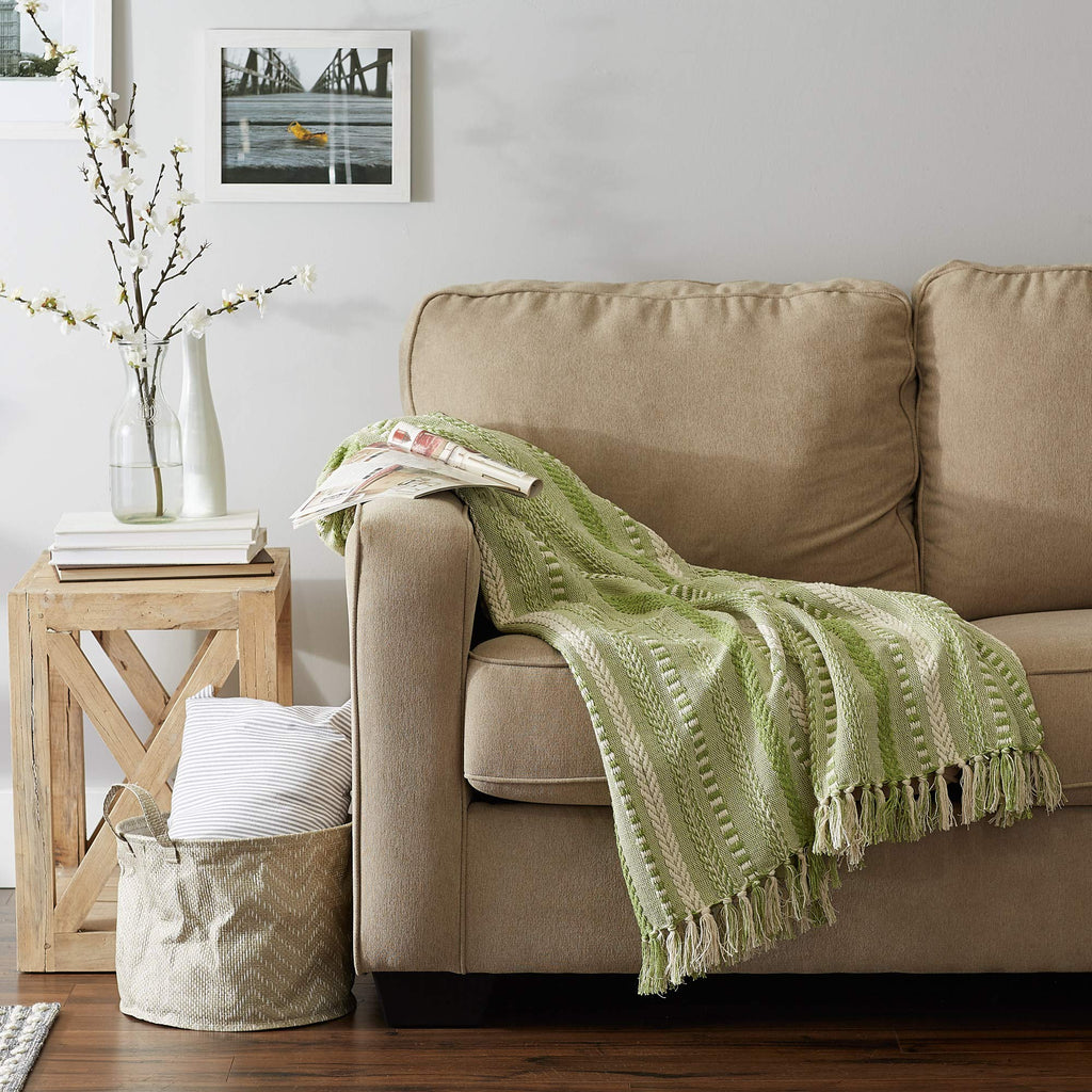 DII Braided Striped Decorative Throw Blanket