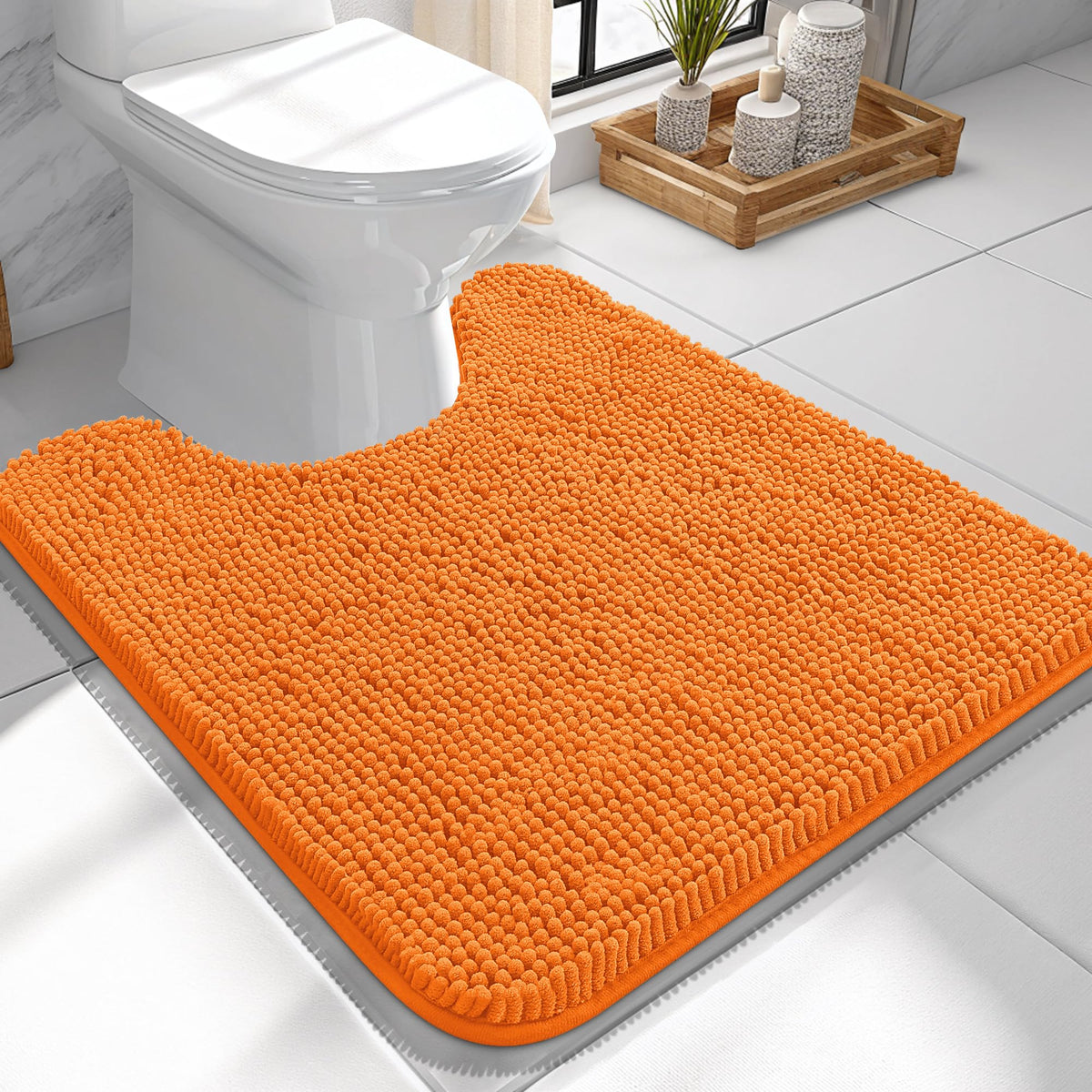 OLANLY Extra-Soft Absorbent Chenille Bathroom Rug Mat