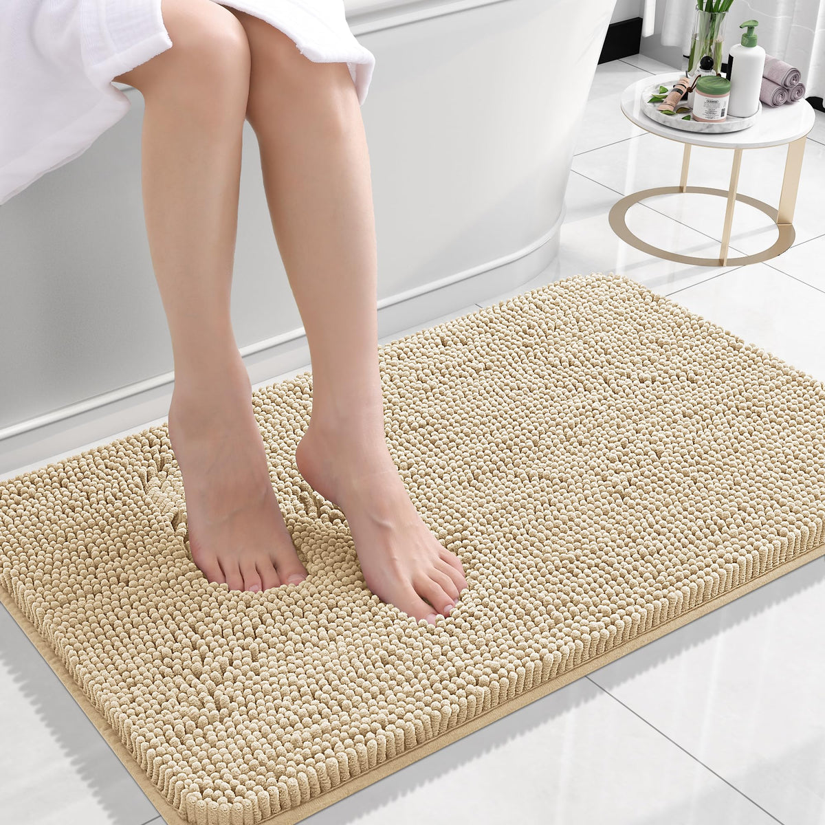 OLANLY Extra-Soft Absorbent Chenille Bathroom Rug Mat