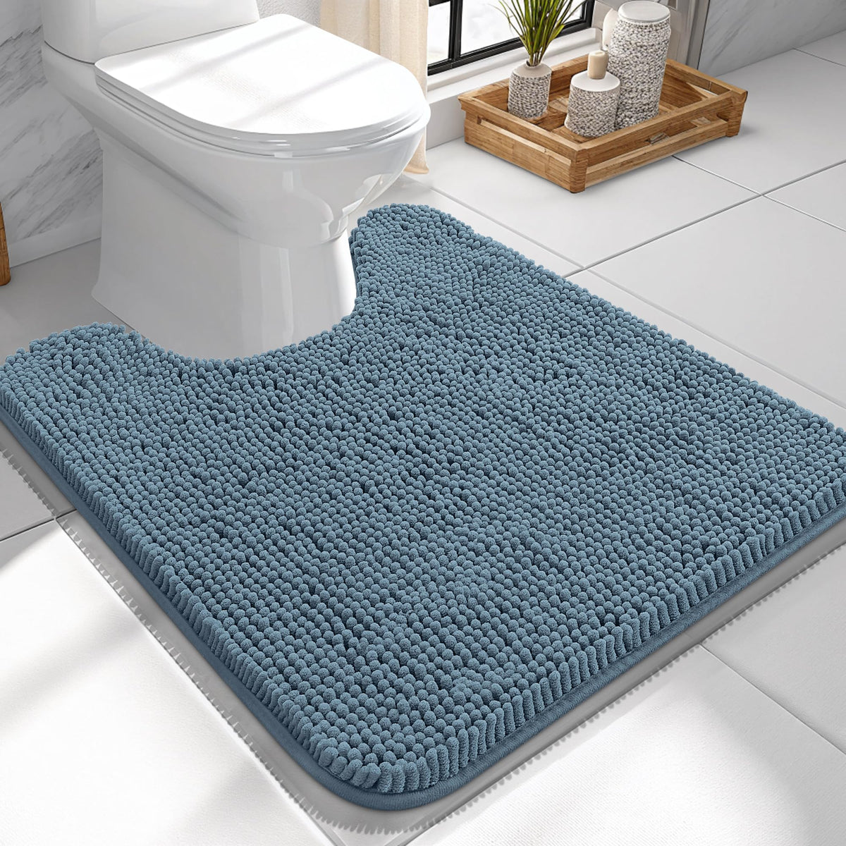 OLANLY Extra-Soft Absorbent Chenille Bathroom Rug Mat