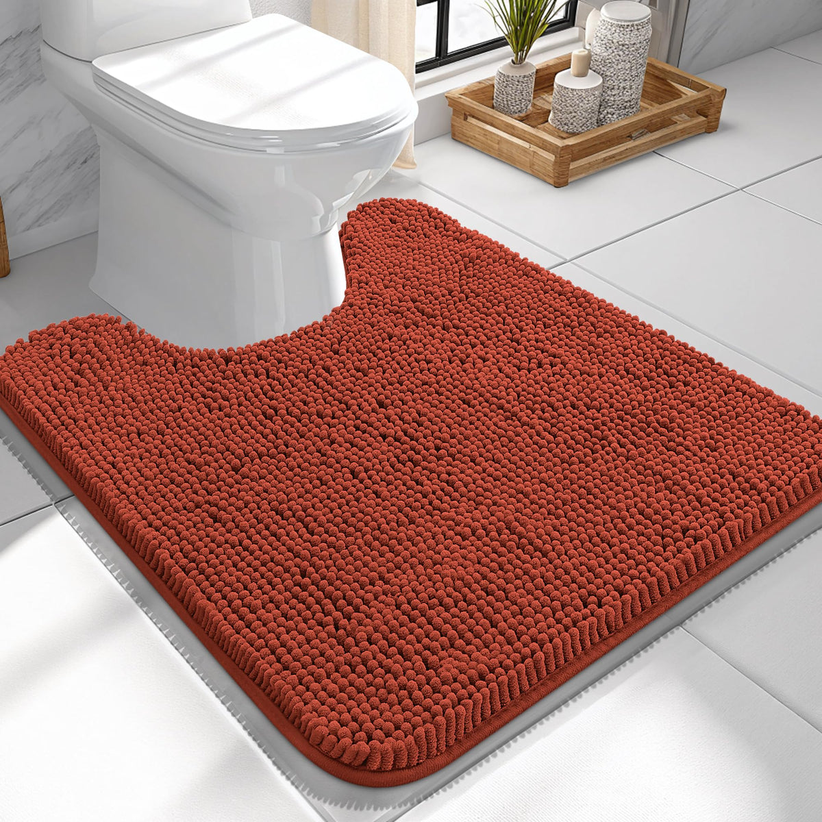 OLANLY Extra-Soft Absorbent Chenille Bathroom Rug Mat
