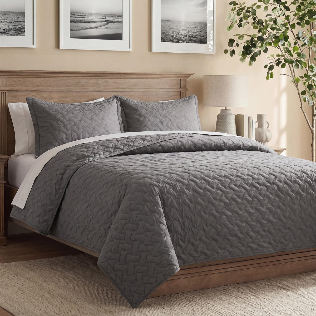 Bedsure Lightweight Basket-Weave Quilt Bedspread Set