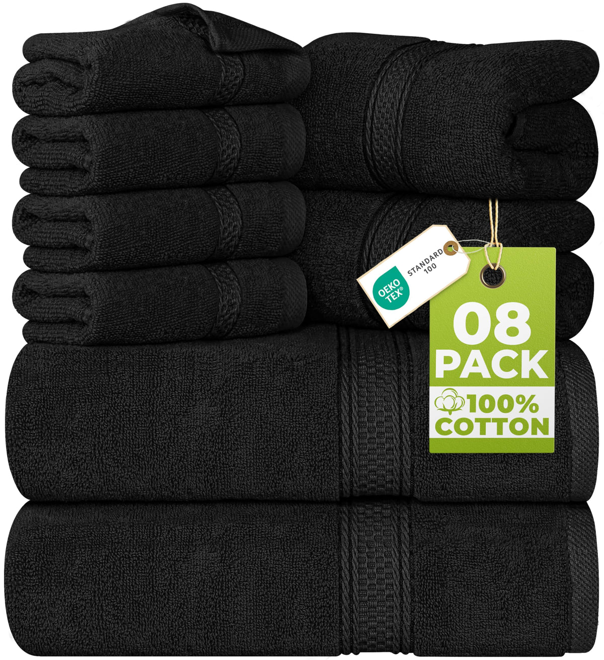 Utopia Towels 8-Piece 600 GSM Cotton Bathroom Towel Set