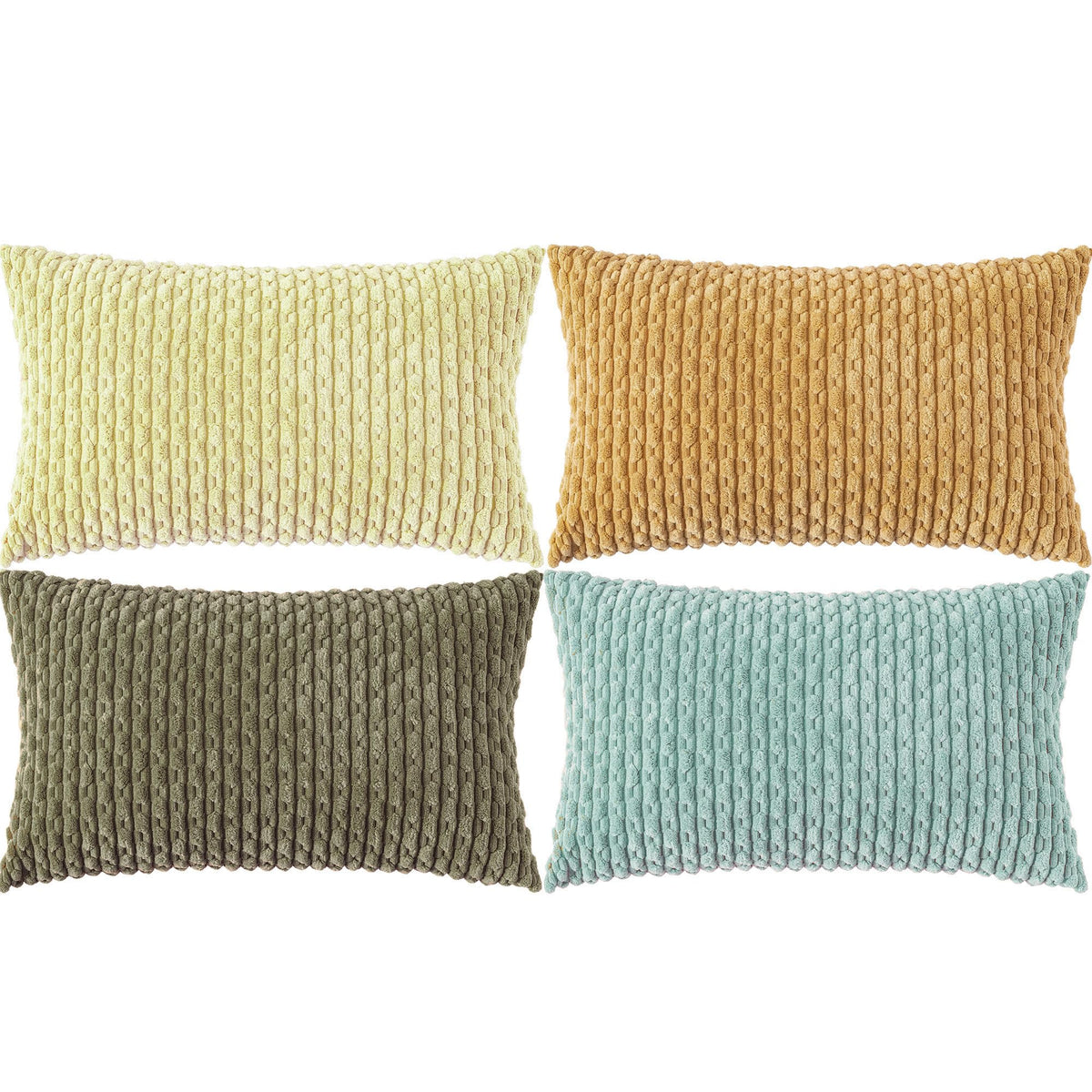 Cozoomy Set of 4 Corduroy Decorative Pillow Covers